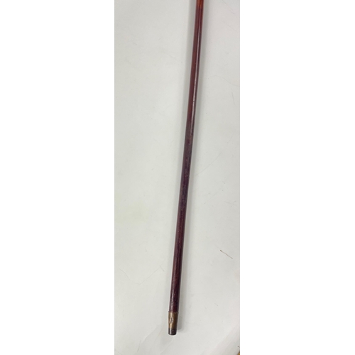 133 - A VICTORIAN GORDON HIGHLANDERS military cane with 'white metal topped'  IMPERIAL CROWN - dimension 9... 