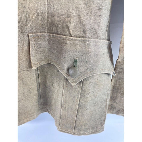 161 - RARE - WWII GERMAN HEERES artillery/gunnery NCO's summer tunic belonged to an Iron Cross recipient h... 