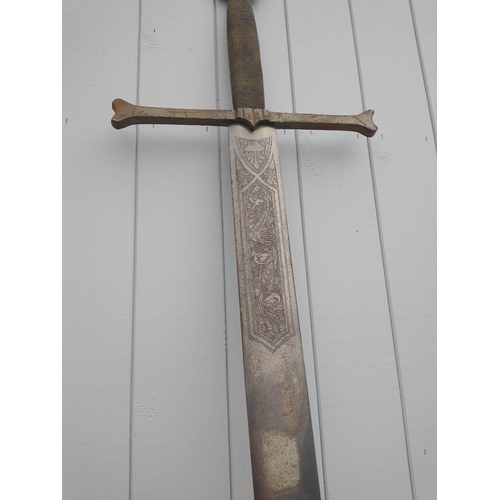 171 - Ceremonial long sword from Spanish town of Toledo. Blade length: 121cm approx. Handle length: 26cm#1... 