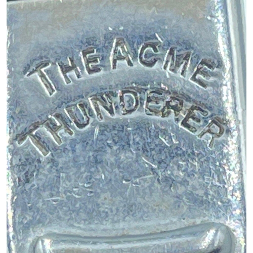 186 - The ACME THUNDERER - vintage LANARK COUNTY POLICE WHISTLE and chain#189