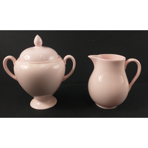 237 - A WEDGWOOD Alpine Pink coffee set to include 1 coffee pot, 6 cups and saucers, milk jug and lidded s... 