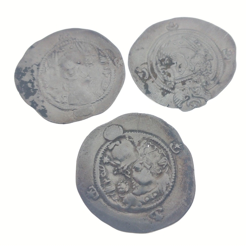 34 - Three large very old  HAMMERED COINS - diameter 3cm approx,  each coin has a different hammer stamp ... 