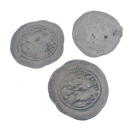 34 - Three large very old  HAMMERED COINS - diameter 3cm approx,  each coin has a different hammer stamp ... 