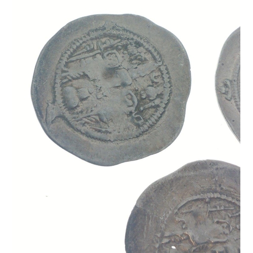 34 - Three large very old  HAMMERED COINS - diameter 3cm approx,  each coin has a different hammer stamp ... 