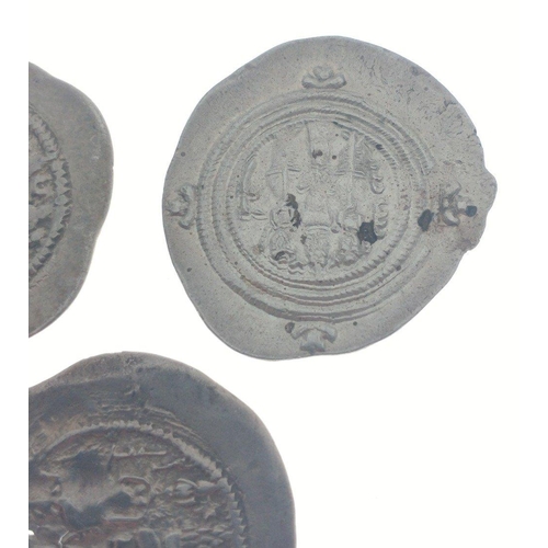 34 - Three large very old  HAMMERED COINS - diameter 3cm approx,  each coin has a different hammer stamp ... 