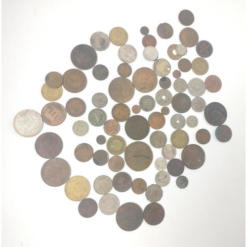 42 - A large varied collection of mainly ANTIQUE and VINTAGE COINAGE to include coins from India, Ceylon,... 