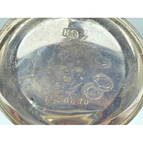 53 - A POCKET WATCH 925 silver with London import mark 1927, watch face 5cm diameter, second hand and 1 h... 