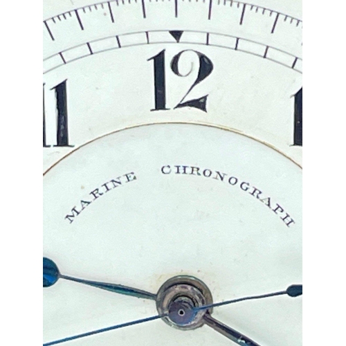 55 - A MARINE CHRONOGRAPH WATCH with key, hallmarked Chester 1885, face measures 6.50cm, gross weight 170... 