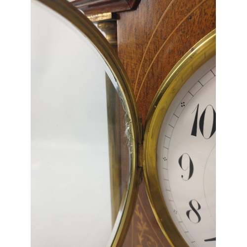 64 - A Sheraton-style bracket clock with marquetry inlay with bracket ogee feet by Edward & Sons, Glasgow... 