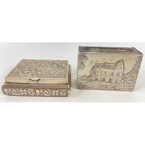 71 - An attractive lot of silver boxes to include a snuff tin stamped 925 with decorative floral design (... 