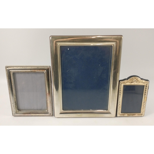 88 - A large 925 stamped SILVER photograph frame dimensions 23cm x 18cm gross weight 353g approx, also a ... 