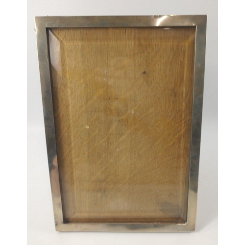 89 - NICE QUALITY! A SUBSTANTIAL1923 Hallmarked silver framed large photo-frame with hardwood backing - d... 