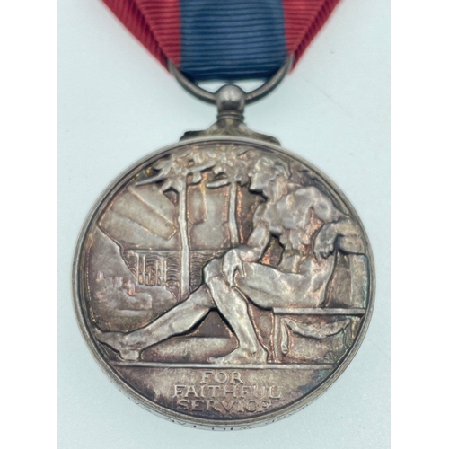 95 - A MEDAL grouping consisting of the IMPERIAL SERVICE MEDAL awarded to Edward Williams Sanders, the 19... 