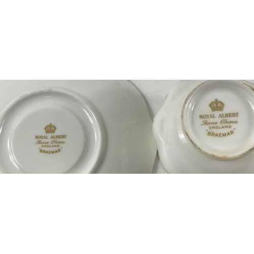 106 - Royal Albert Braemar 6 cup fine bone china teaset including cream, sugar and teapot - one tea cup da... 