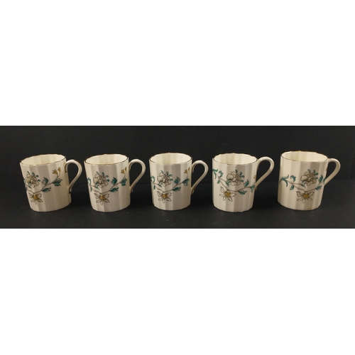 110 - A ROYAL WORCESTER hand-paintedfine bone china coffee set in the SPRING pattern to include a coffee p... 