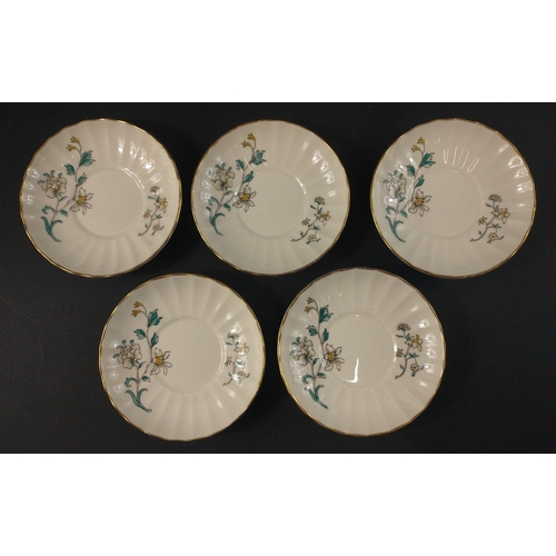 110 - A ROYAL WORCESTER hand-paintedfine bone china coffee set in the SPRING pattern to include a coffee p... 