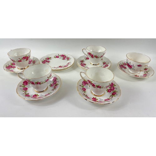 113 - Mixed china tea sets all decorated with roses to include ROYAL VALE (6 cups, 3 saucers, 3 plates and... 