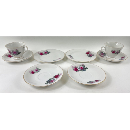 113 - Mixed china tea sets all decorated with roses to include ROYAL VALE (6 cups, 3 saucers, 3 plates and... 