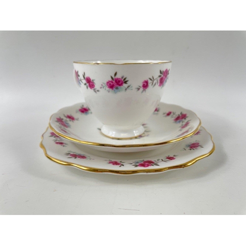 113 - Mixed china tea sets all decorated with roses to include ROYAL VALE (6 cups, 3 saucers, 3 plates and... 