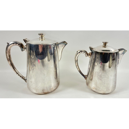 88 - From ARTHUR PRICE - a white metal coffee pot, hot water pot and sugar bowl plus a 7oz milk jug from ... 