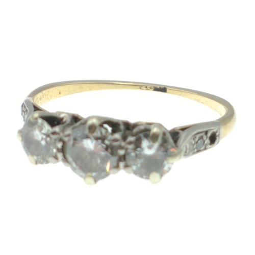 10 - DIAMONDS ARE A GIRLS BEST FRIEND! 18ct yellow gold stamped with PLAT stamped diamond set in platinum... 