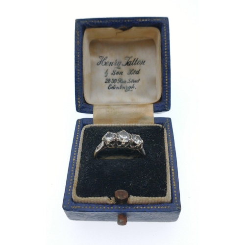 10 - DIAMONDS ARE A GIRLS BEST FRIEND! 18ct yellow gold stamped with PLAT stamped diamond set in platinum... 