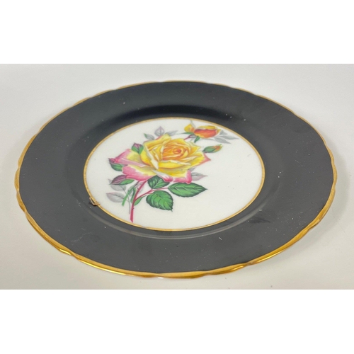 100 - A part BLACK ROSES tea service from HM SUTHERLAND to comprise 5 cups, 6 saucers and 6 side plates#12... 