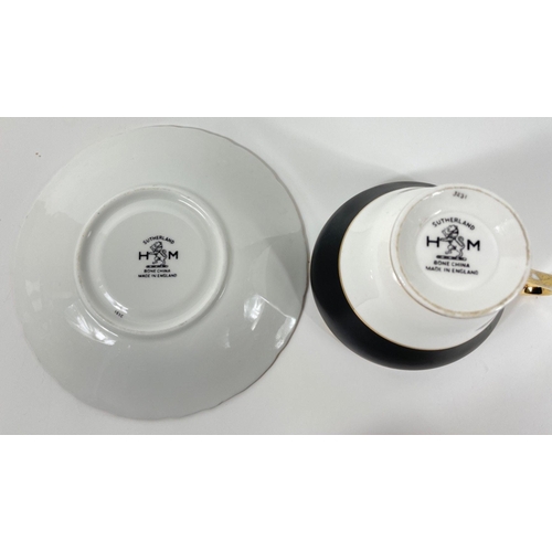 100 - A part BLACK ROSES tea service from HM SUTHERLAND to comprise 5 cups, 6 saucers and 6 side plates#12... 