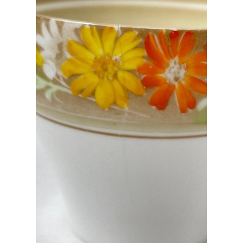 103 - A vintage ART DECO SHELLEY part tea service, pattern no 12496 with orange and yellow dahlias, compri... 