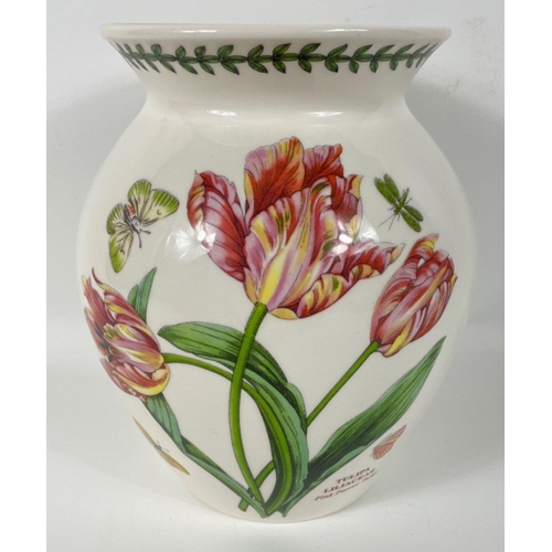 106 - Three PORTMEIRION vases comprising Tulipa Liliaceae (20cm high), a Viola Hybrida (16cm) and a Viola ... 