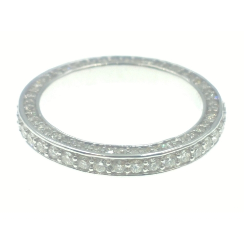 11 - DIAMONDS ARE A GIRL'S BEST FRIEND! 375 stamped white gold full eternity diamond ring with certificat... 