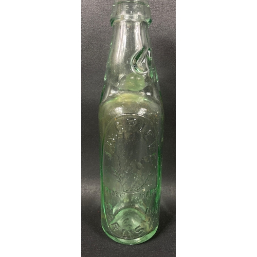 119 - A collection of vintage glass bottles to include 3 with marble stoppers from 'Alex A Adam, Chemist, ... 