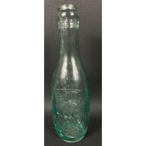 119 - A collection of vintage glass bottles to include 3 with marble stoppers from 'Alex A Adam, Chemist, ... 