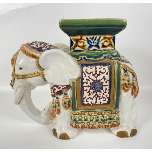 138 - A vintage hand painted ceramic ELEPHANT plant stand 27cm tall#165