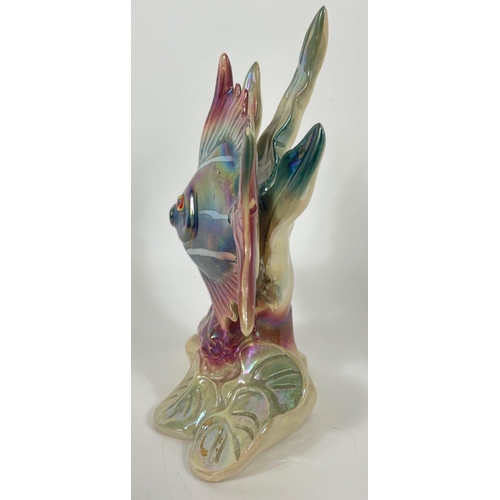 143 - A vintage JEMA HOLLAND lustre fish figure (tiny chip on tail fin) 19cm high#170