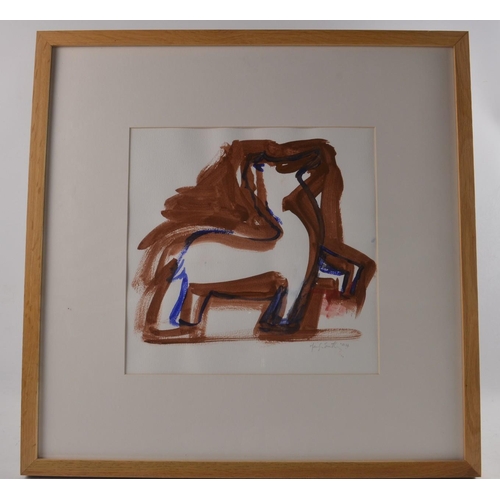 198G - MERILYN SMITH Scottish b1942 'A Horse', watercolour 30cm x 30cm. Condition Report: Prior to bidding,... 