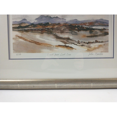 199B - Framed John Neville framed limited (6/100) print titled 'South from Loch Ewe'. Signed in pencil#250... 