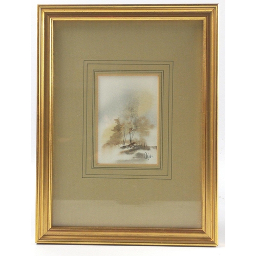 202 - ORIGINAL WATERCOLOUR by DAVID OLIVER WILLIAMS of a countryside scene, frame 24 x 18cm.#254