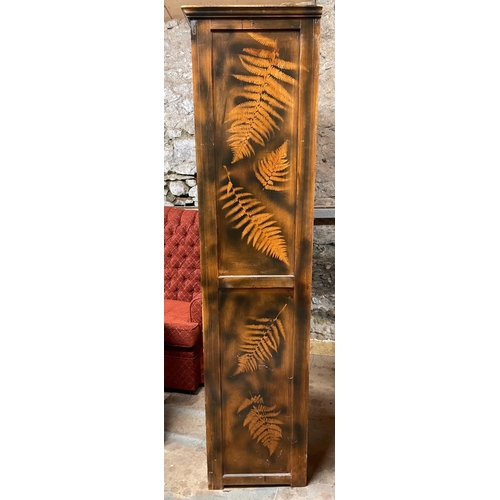 278 - A vintage two Door wardrobe with external fern design - height 6ft x 18â depth approx#332