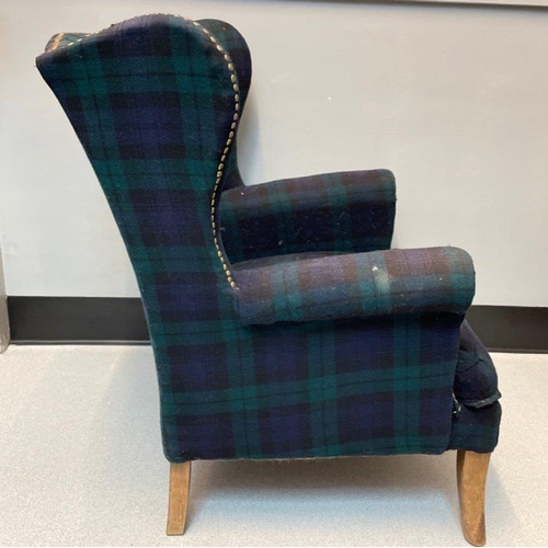 296A - AN ATTIC FIND! I just couldn't believe my eyes when I saw this wee darling chair!BLACK WATCH TARTAN ... 