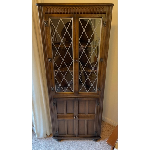 309 - A CORNER DISPLAY CABINET with astral glazed doors - no damage noted - 5ft8âheight x 2ft width appr... 