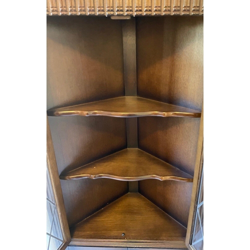 309 - A CORNER DISPLAY CABINET with astral glazed doors - no damage noted - 5ft8âheight x 2ft width appr... 