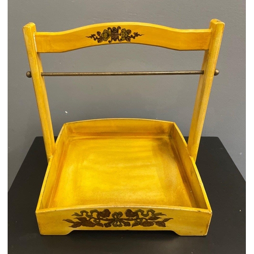 324 - ORIENTAL decorative Yellow based carry handle drawer unit#386