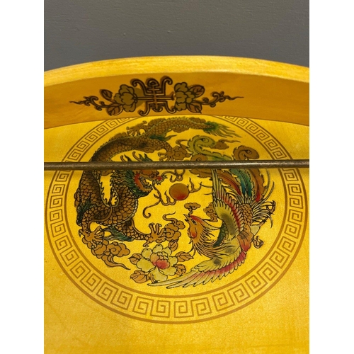 324 - ORIENTAL decorative Yellow based carry handle drawer unit#386