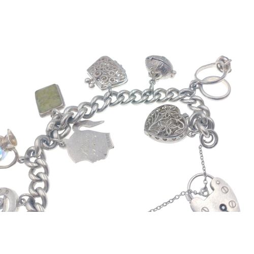 33 - A LOVELY SILVER stamped charm chain with 11 unusual charms - gross weight 6.60g approx#50