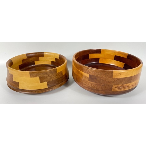 357 - Two beautiful wood-turned bowls made by John Gilchrist 22x10cm and 25x12cm#421