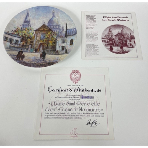 388 - Twelve limited edition LIMOGES collectors' plates with Parisian scenes to include L'Arc de Triomphe,... 