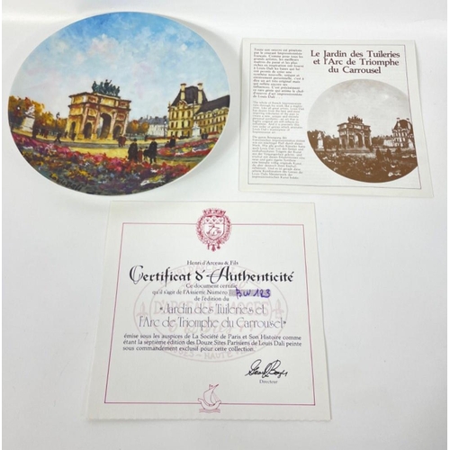 388 - Twelve limited edition LIMOGES collectors' plates with Parisian scenes to include L'Arc de Triomphe,... 