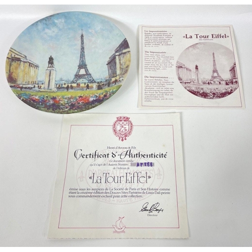 388 - Twelve limited edition LIMOGES collectors' plates with Parisian scenes to include L'Arc de Triomphe,... 