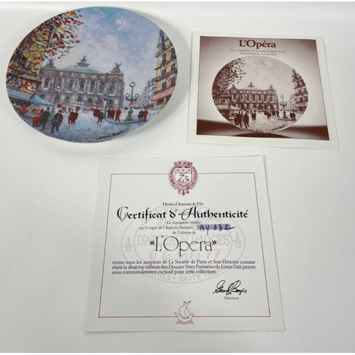 388 - Twelve limited edition LIMOGES collectors' plates with Parisian scenes to include L'Arc de Triomphe,... 